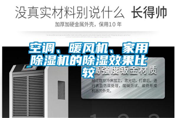 空調、暖風機、家用除濕機的除濕效果比較