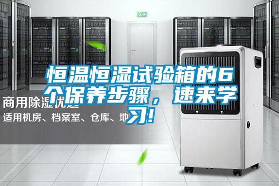 恒溫恒濕試驗箱的6個保養(yǎng)步驟，速來學習!