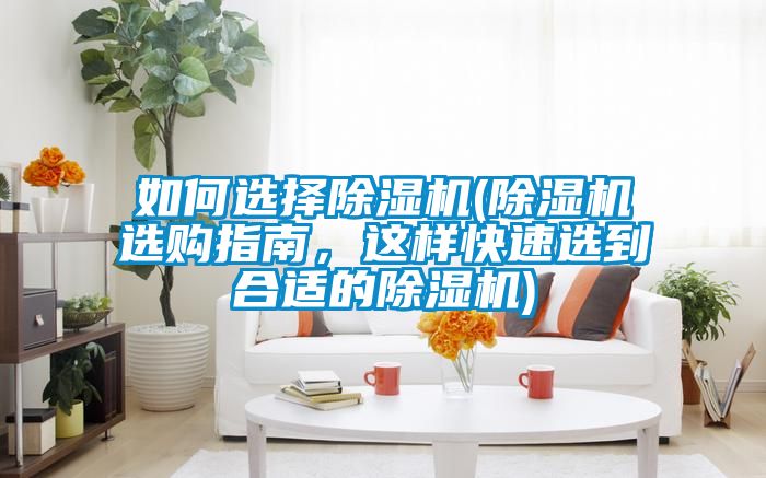 如何選擇除濕機(除濕機選購指南，這樣快速選到合適的除濕機)